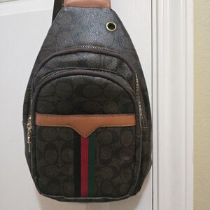 Coach Brown and Black Crossbody Bag